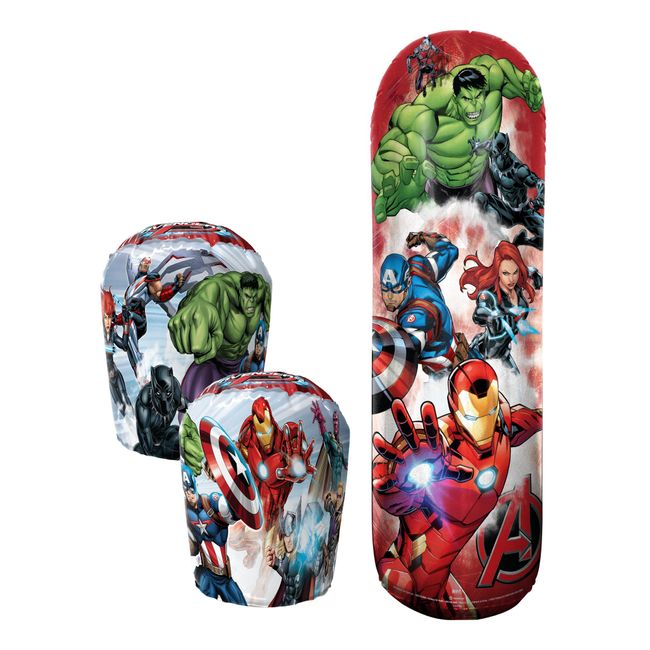 Hedstrom Avengers Bop Combo Inflatable Punching Bags and Gloves, 36 Inch