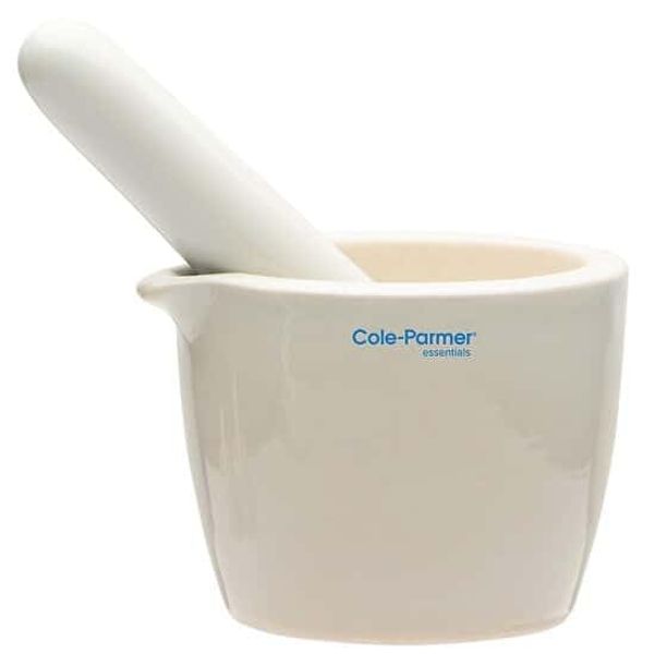 Cole-Parmer Mortar and Pestle Set, Porcelain, 150 mL