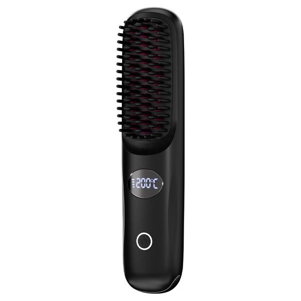 Cordless Hair Straightener Brush (Black)