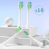 YMPBO 10PCS Replacement Heads Compatible with 7AM2M AM101/AM105 Electric Toothbrush +[30PCS Dental Floss Picks +1 Free Universal Stand Holder ] Soft Dupont Brush Bristles,White