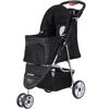 Dog Stroller 3 Wheels Foldable Cat Pet Stroller with Storage Basket & Cup Holder