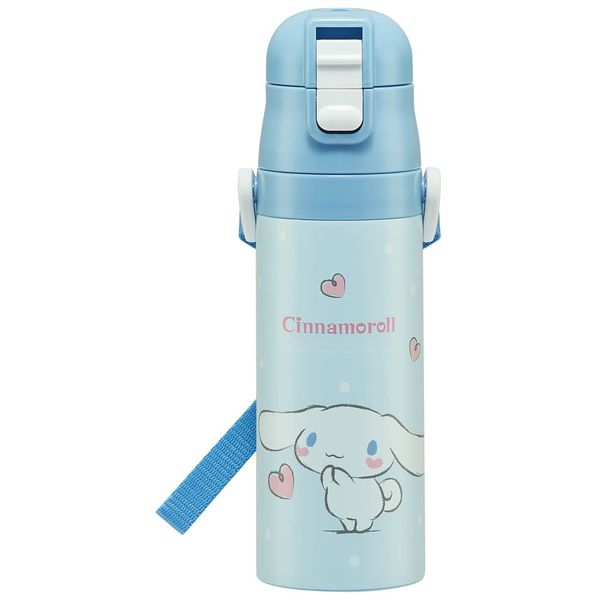 Skater SDC4 Sanrio Kids Water Bottle, 16.5 fl oz (470 ml), Direct Drinking, Stainless Steel, Cinnamoroll, Child-Friendly, Lightweight, Vacuum, Insulated, Insulated, Cold Insulated, For Cold Retention