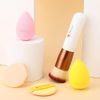 DUcare 4Pcs Makeup Sponges non-latex & 1Pcs Foundation Brushes Makeup Blender Beauty Powder Puffs Kabuki Flat Top Face Brush Ideal For Flawless Makeup