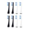 AquaSonic Duo Replacement Brush Heads (8-Pack) - 4 White & 4 Black Dupont Brush Heads