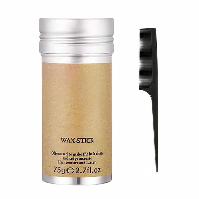 Haarwachs-Stick, Wachs-Stick für Haare, Wachsstab für Haar, Wachsstift für Kleine und Gebrochene Haare, Haarfinishing Cream Stick für Styling, Feuchtigkeitsspendendes Wachs+1 Stielkamm