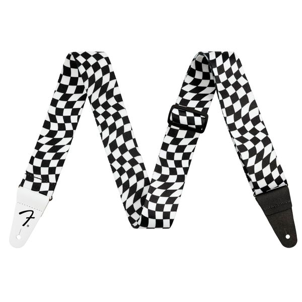 [Fender] Wavy Checkerboard Polyester Strap Black/White [Guitar Strap]