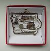 Iowa State Brass Christmas Ornament