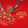 SHARPIE Set Creative Acrylic Markers 5 Count Brush Tip + Paper Mate Pen Gift