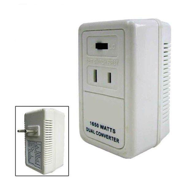 1650W WATT 220 TO 110 VOLT TRAVEL POWER VOLTAGE CONVERTER TRANSFORMER STEP DOWN