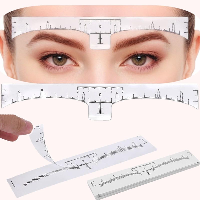 100-Pack Disposable Eyebrow Ruler Stickers - Peel & Stick Brow Mapping ...