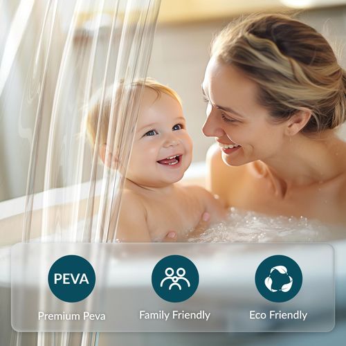 Titanker Stall Shower Curtain Liner 48x72, Clear Lightweight PEVA Shower Curtains for Bathroom, Waterproof Single Shower Liner with 2 Magnets and Rustproof Grommet Holes