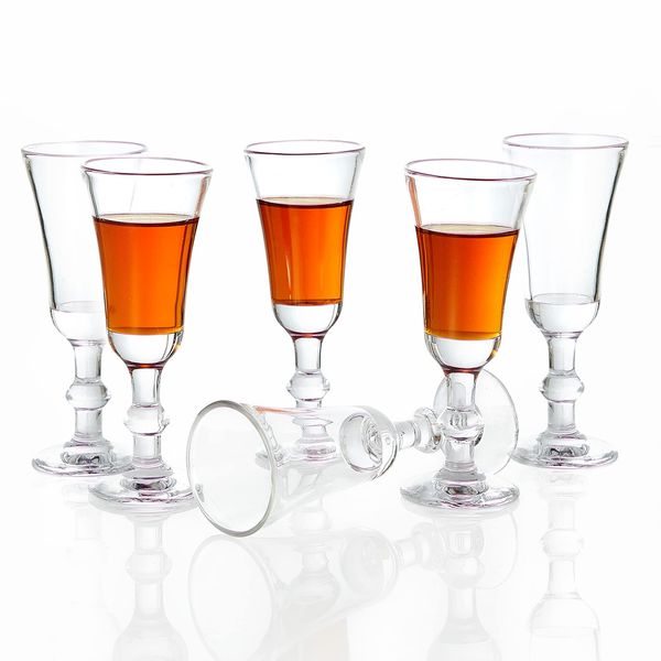 Srgeilzati Cordial Glasses Shot Glasses with Stem,Limoncello Glasses | Port glasses 1.0 oz (Set of 6)