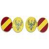 King's Royal Hussars Gilt Enamel Regimental Cufflinks