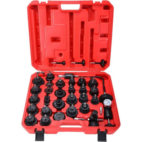 33 PCS Radiator Pressure Tester Kit Vacuum Type Coolant Cooling System Tool Set