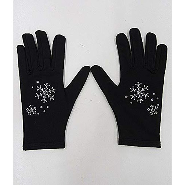 Marina Ice Water Repellent Skating Gloves, Black, 10 Year Old, Snowflake