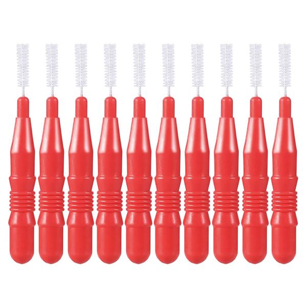 Interdental Brush Toothpick Tooth Flossing Picks Oral Dental Hygiene Cleaning Brush Oral Care Floss Teeth Tool (3mm Red, 50Pcs/1 Pack)