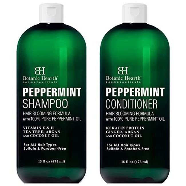 BOTANIC HEARTH Peppermint Oil Shampoo and Conditioner Set - Hair Blooming For...