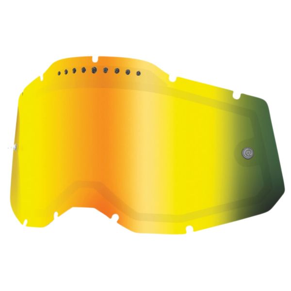 100% MÁSCARAS RC2/AC2/ST2 Replacement - Dual Pane Vented Mirror Gold Lens