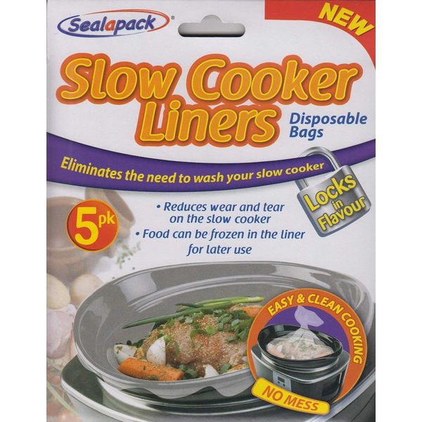 2X Slow Cooker Liners Cooking Bags Pack of 5 for Round & Oval Cookers