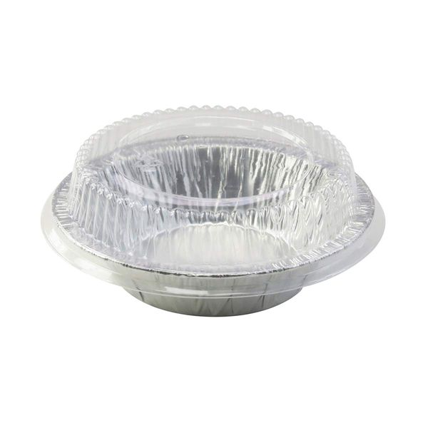 KitchenDance Disposable Aluminum Foil Tart Pan with Lid - 5" Aluminum Foil Individual Pie Pans, Baking Pan Perfect for Pies, Cobblers - 501P, (50)