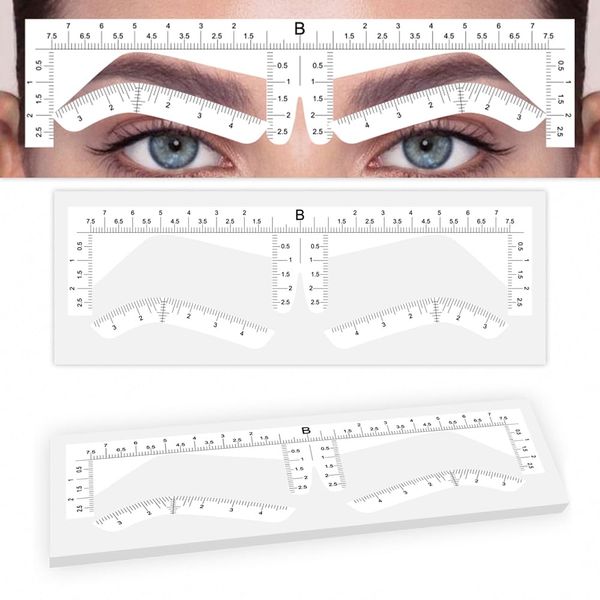 100pcs Airbrush Eyebrow Sticker Precision Brow Mapping Tool Self-adhesive Accurate Eyebrow Stencil for Microblading Brows Shaping (100pcs Type B)