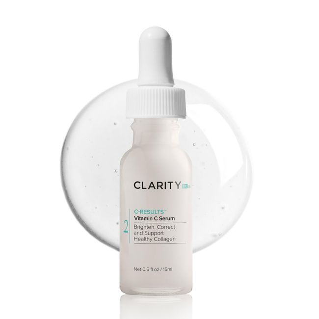 ClarityRx C-Results Vitamin C Brightening Face Serum, Natural Plant-Based Anti-Aging Facial Treatment for Dark Spots & Acne Scars (0.5 fl oz)