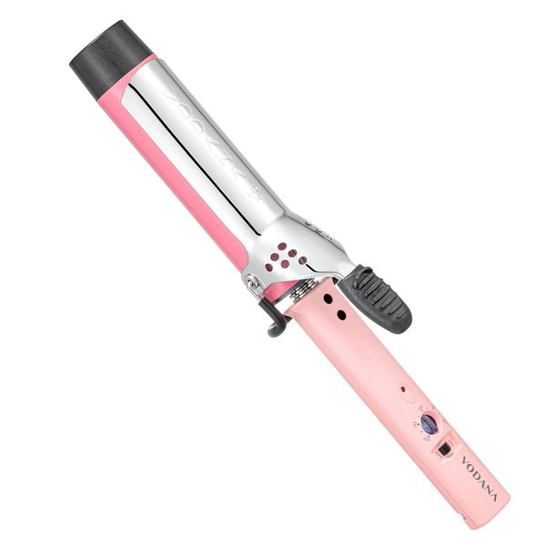 VODANA Wave Curling Iron, Yoshinmori Curling Iron, Authentic Japanese Specification Plug, Goddess Hair, Korean Style, Minimizes Damage, 1.4 inches (36 mm), Pink