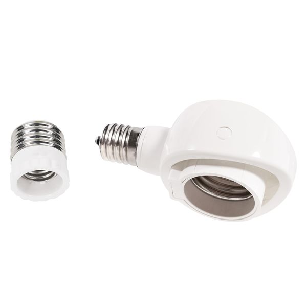 Pispoer - For Kumiagata E26 to E26 LED Bulbs Only - Variable Socket - Indoor Use - Socket Conversion Outlet - Easy Installation, No Construction Required - AC 100V - White 1 Pack