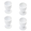White Plastic Egg Cups Store for Kitchen Boiled Eggs Breakfast Set of 4