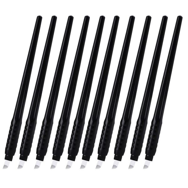 ALIWOD Disposable Manual Microblades Pen,14 Pin,14F,10 Pack, 0.25mm (14 sloped Needles) For Eyebrow Lip Makeup Microblading Supplies (Disposable Pen-14 sloped Needles)