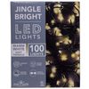 Kurt Adler 100-Light Jingle Bright LED Twinkle String Light, Warm White, 17ft