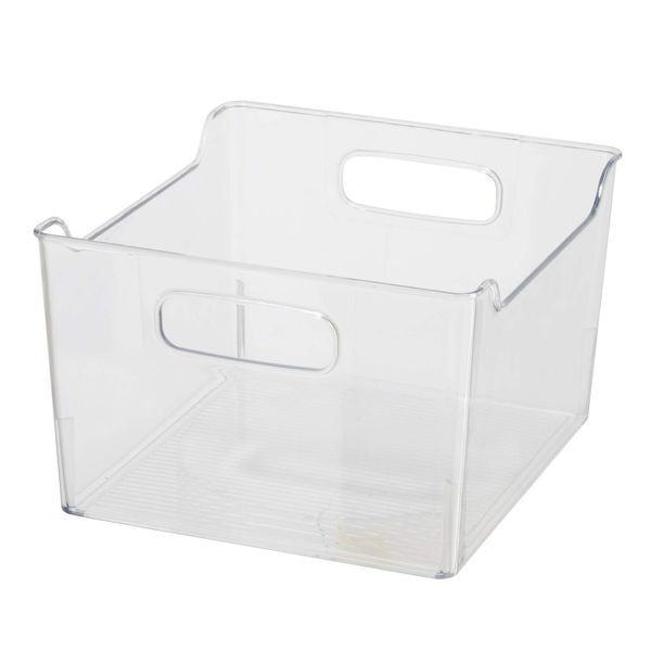 Oggi Bin Ideal for Kitchen, Pantry Storage, Fridge Organizing, Clear, 9.75" x 9"