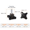 sourcing map 5pcs Star Knobs M8 x 30mm Male Thread Plastic 4-Star Stud Knob Hand Tightening Clamping Screw Replacement Threaded Handle, Black