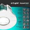 Luceco FType Essence Dimmable Flat Downlight, 5 Watts, IP65 Rated, 4000K, White Bezel