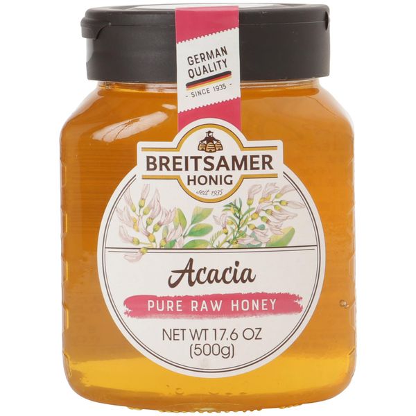 Bright Zamer Acacia Honey in Bottle, 17.6 oz (500 g)