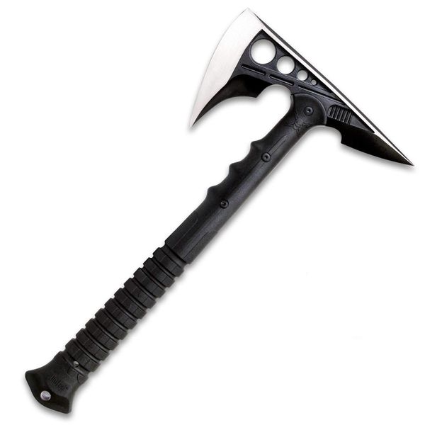 M48 Destroyer Tactical Tomahawk – Cast Stainless Steel Axe Head with Black Oxide Coating and Satin Finish, Injection Molded Handle – Sturdy, Reliable Tool to Tackle All Tasks - 16” Overall