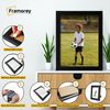 FRAMOREY A5 Size Black Frame – Thin Thin Matt Moulding with Perspex Front – Stylish Engineered Wood Frame for Tabletop or Wall Mount Use