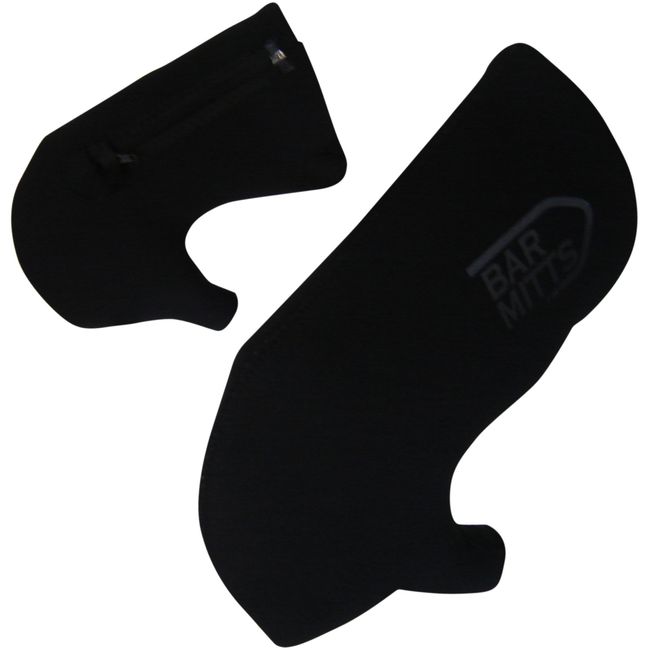 Bar Mitts Cold Weather Road Bicycle Handlebar Mittens fits Shimano Shifters with Externally Routed Shift Cables, Black, Large