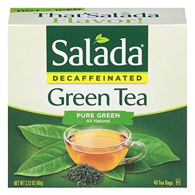 Salada Decaffeinated Green Tea, 40-Count Boxes (Pack of 6)