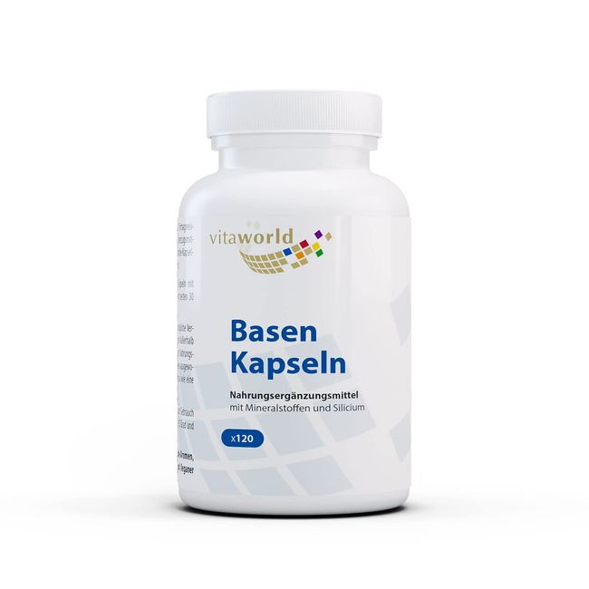 3er Pack Vita World Basen 3 x 120 Kapseln Kalium, Magnesium, Calcium, Silicium, Zink, Vegan, Mineralien Apotheke Herstellung