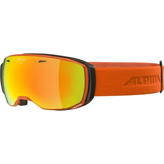 ALPINA ESTETICA Q-LITE - Verspiegelte, Kontrastverstärkende OTG Skibrille Mit 100% UV-Schutz Für Erwachsene, pumpkin matt, One Size