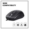 Perixx PERIMICE-209U Mouse Wired USB Basic 1000DPI Optical Sensor 3 Button 1.8M Cable for Windows 7/8/10, Linux, Mac OS, Chrome OS, Raspberry Pi (Black)