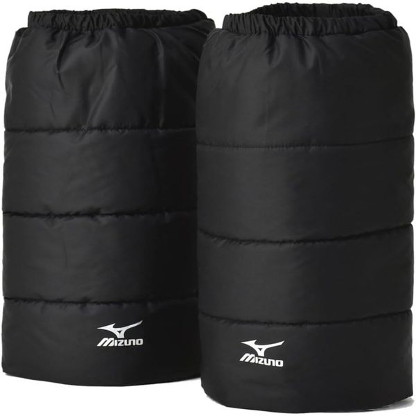 Mizuno 1 Pair Leg Warmers, Padding, Printed Logo (138-902) - (178-913) Unisex Adult, Black (Renewed)