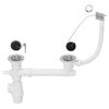 Wirquin SP3233 Siphon / 2 Plugholes / 2 Plugs/Pipe/Washing Machine Connection