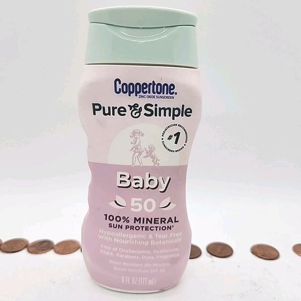 Coppertone Pure & Simple BABY Sunscreen SPF 50 Lotion, 6 oz 