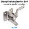 Gravity Gate Latch Stainless Steel Automatic Hardware Self-Locking Latch NO RUST