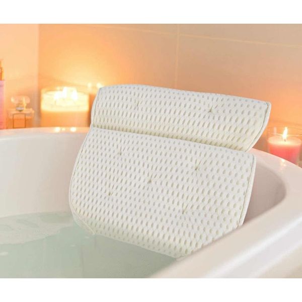 LUXURIOUS BATHTUB PILLOW ERGONOMIC SPA BATH CUSHION NECK & BACK SUPPORT