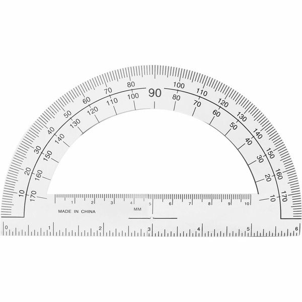 Sparco 01490 Plastic Protractor, 6-Inch Ruler Base, Clear