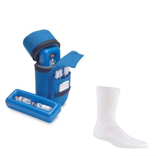 Insulin Protector Case Blue and Diasox Bundle | IPBLUE-DIASOX-XL