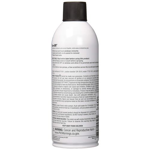 CRC Ice-Off Winshield Spray De-Icer Net Wt 12. oz. (340g) Pack of 2,White